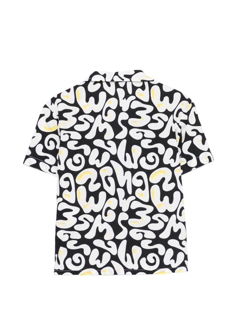 Camicia per bambino MSGM Kids multicolore con stampa logo all-over S6MSJBSI256 110 MSGM KIDS 