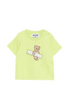 T-shirt per neonati Moschino Kids verde con stampa Teddy Bear MOM031LFA07 30355 MOSCHINO KIDS 