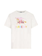 T-shirt per bambina Burberry Kids bianca con logo sul davanti 8117585 A2014 BURBERRY KIDS 