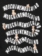 Felpa per bambino Moschino Kids nera con stampa logo all-over HUF09LLCA88 60100 MOSCHINO KIDS 