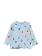 T-shirt per neonato Stella McCartney Kids azzurra con stampa grafica all-over TZ8250 Z4121 61EMC STELLA McCARTNEY KIDS 