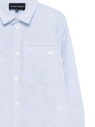 Camicia per bambino Emporio Armani Kids azzurra con logo aquila ricamato EB000978 AF20970 U9357 EMPORIO ARMANI KIDS 