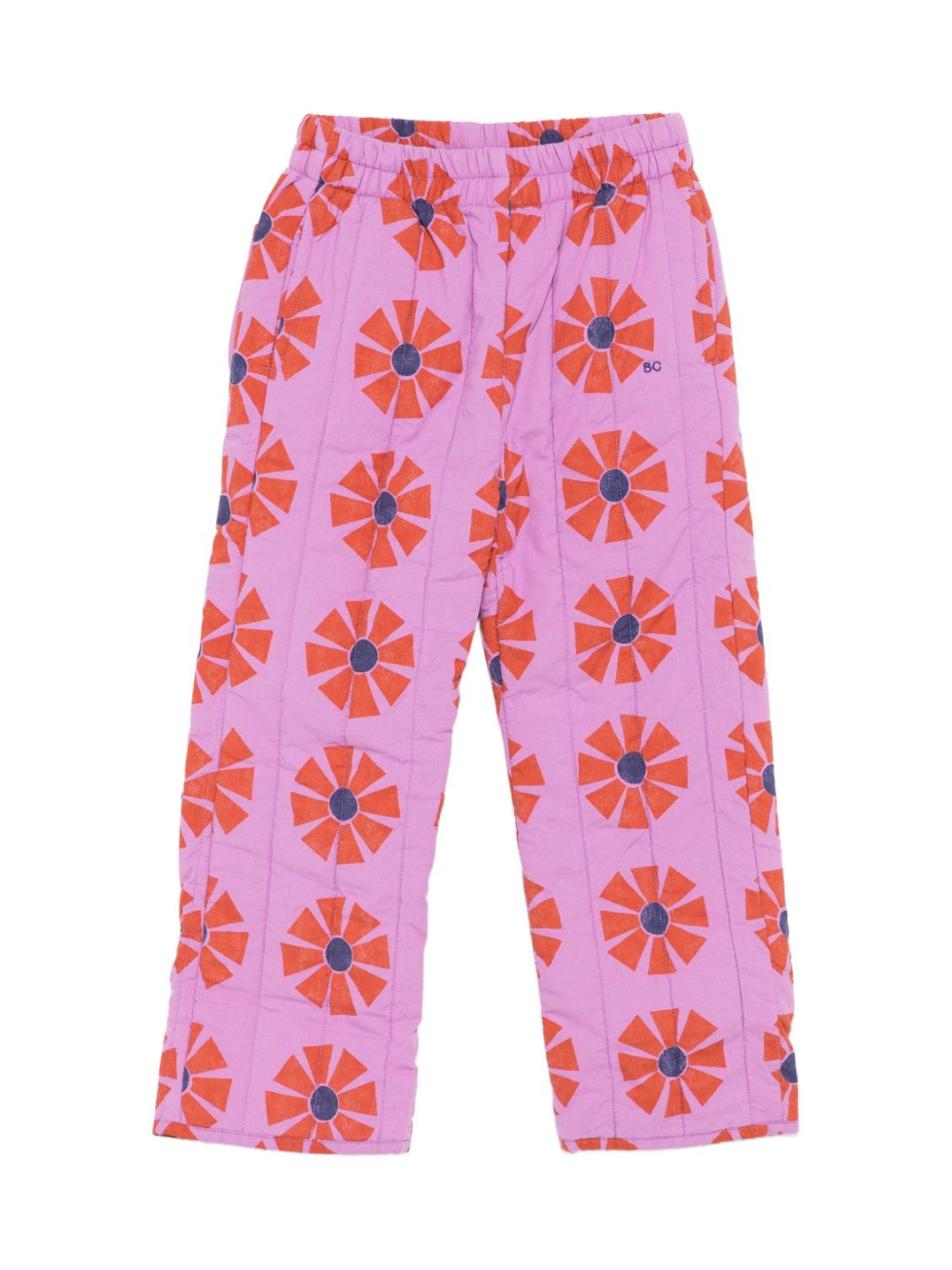 Pantaloni per bambina Bobo Choses rosa con stampa a fiori B225AC086 511 BOBO CHOSES 