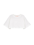 T-shirt per bambina Elisabetta Franchi La Mia Bambina bianco con dettaglio logo EFTS2540JE006 0004 ElISABETTA FRANCHI KIDS 