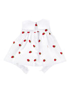 Abito per neonata Monnalisa bianco con caratteristico motivo Strawberry 35G209 7083 9944 MONNALISA KIDS 