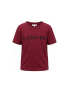 T-shirt per bambino Lanvin Kids bordeaux con logo sul davanti N30426 955 LANVIN KIDS 