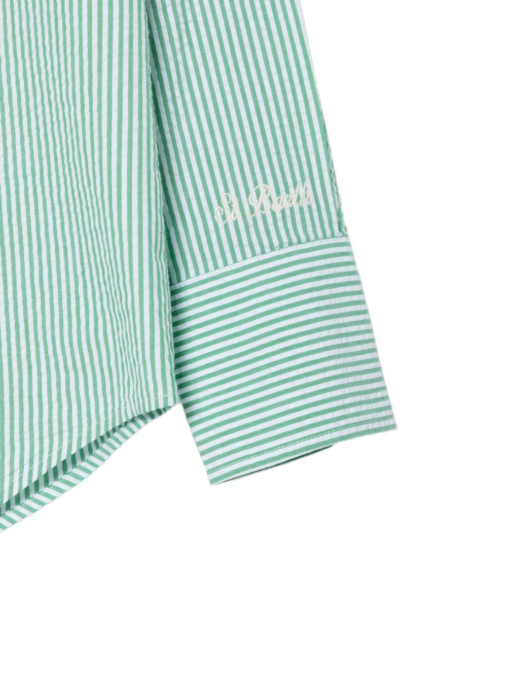 Camicia per donna MC2 Saint Barth verde con design a righe CYS0001 01414L MC2 ST. BARTH 