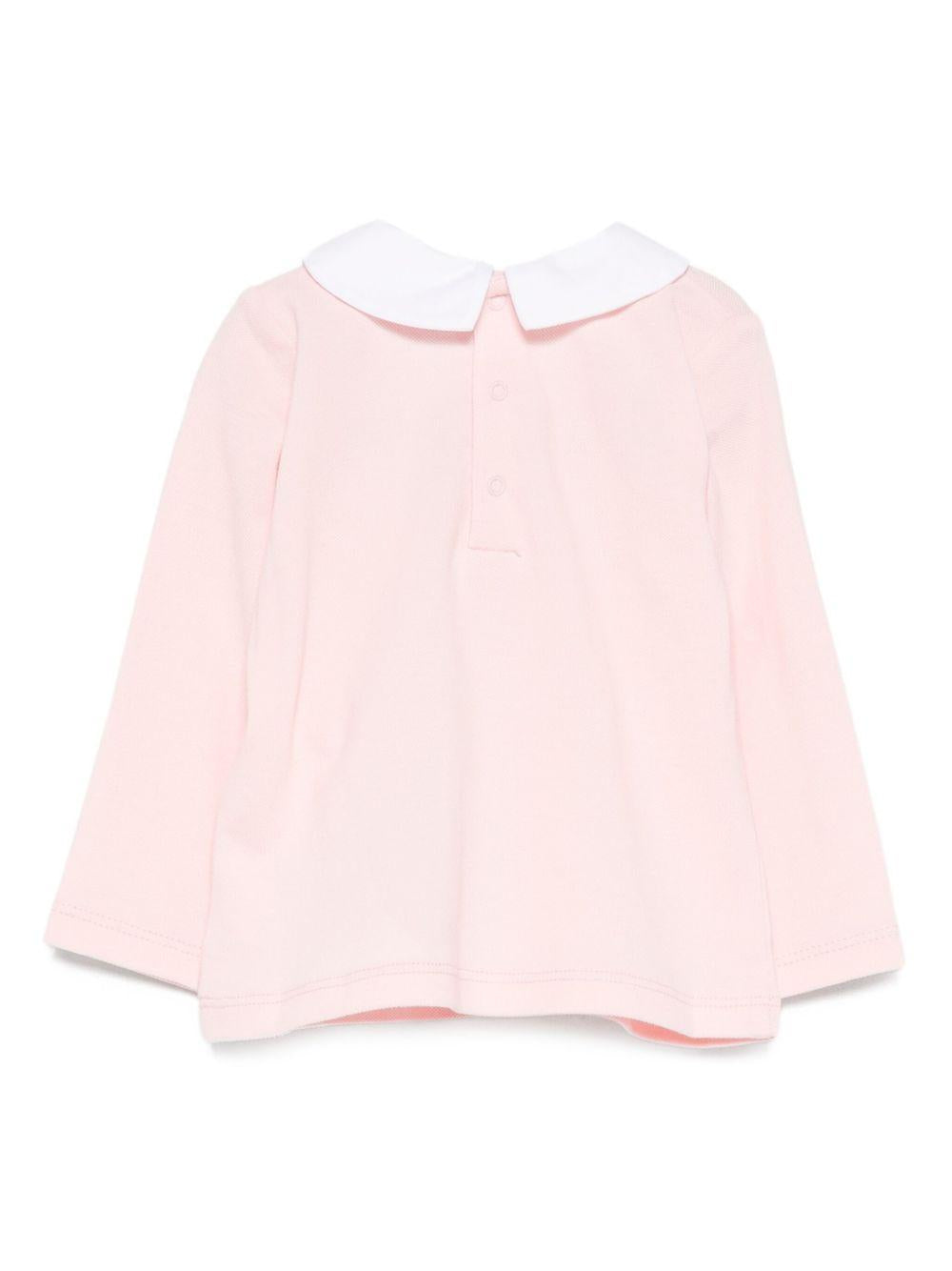 T-shirt per neonata Moschino Kids rosa con ricamo orsetto MDO00TLFA01 50209 MOSCHINO KIDS 