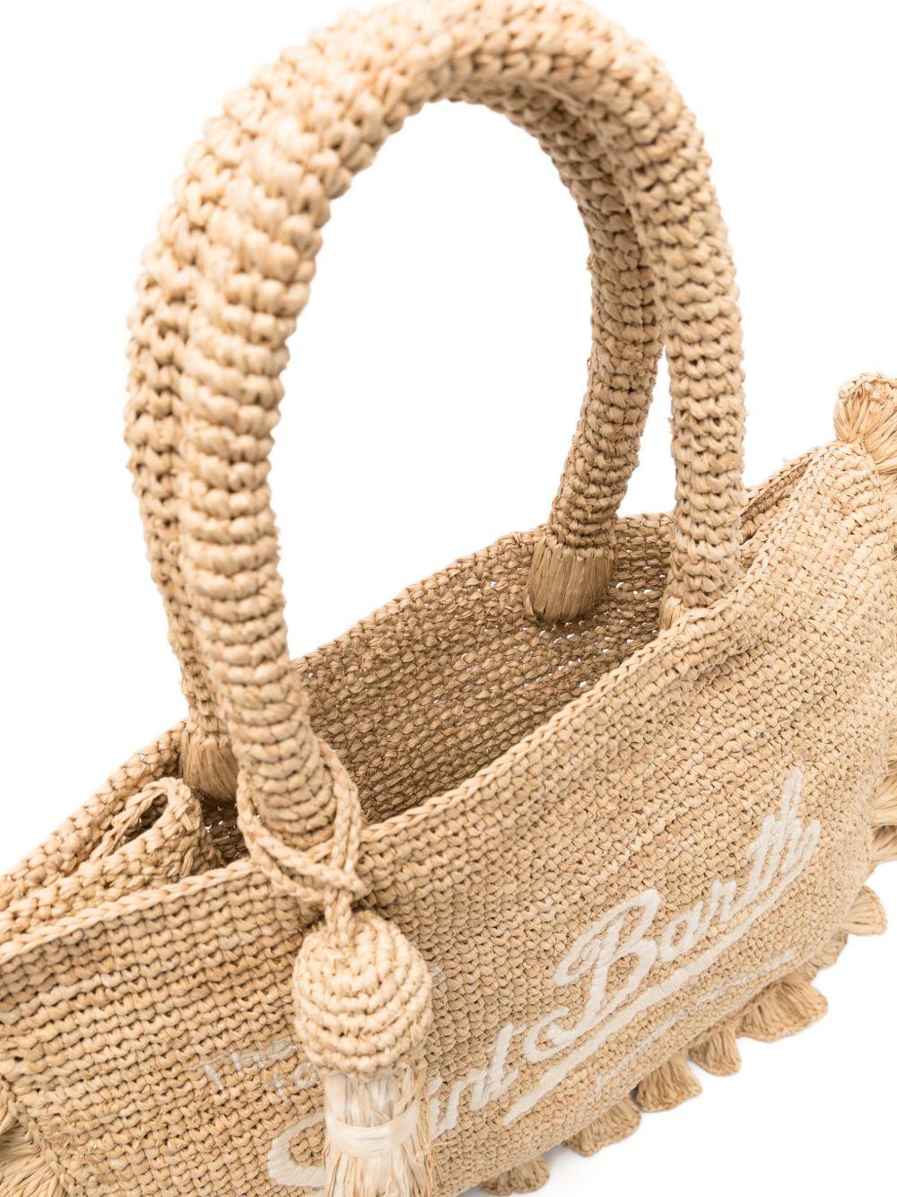 Borsa in rafia MC2 Saint Barth beige con effetto volant RAFV001 00222L MC2 ST. BARTH KIDS 