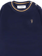 Felpa per neonato Trussardi Junior blu con bordi a coste TIA25080FE PEACOAT TRUSSARDI JUNIOR 