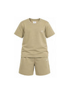 Set t-shirt e shorts per bambino C.P. Company Kids verde con logo sul davanti CMG005LAA17 30915 C.P.COMPANY KIDS 