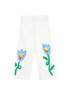 Jeans per bambina Stella McCartney Kids bianco con dettagli floreali TY6C20 Z0156 101 STELLA McCARTNEY KIDS 