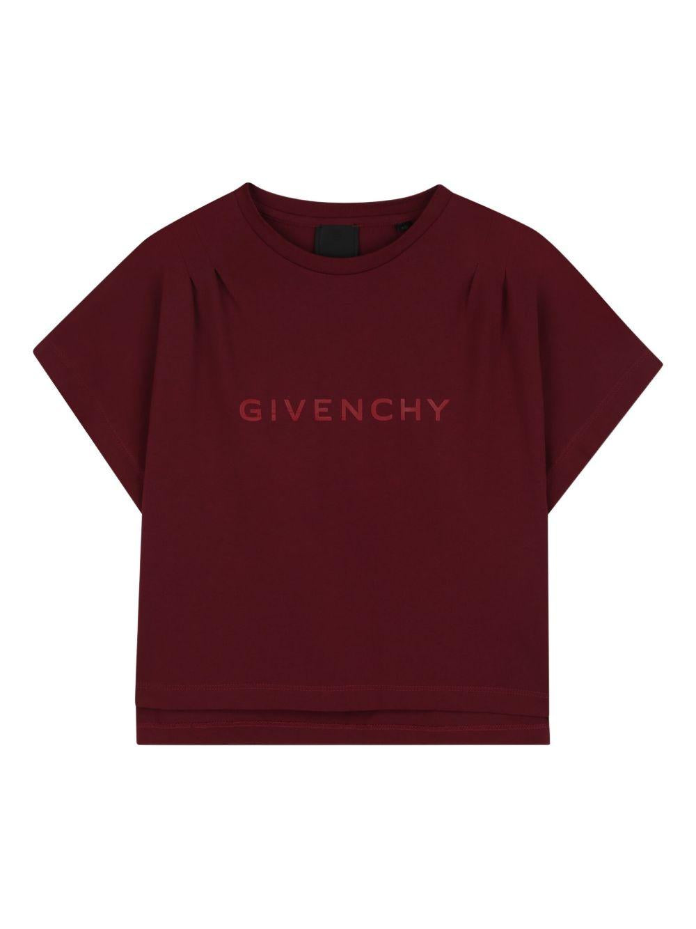 T-shirt per bambina Givenchy Kids borgogna con logo H31010 95C GIVENCHY KIDS 