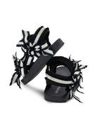 Sandali per bambina Monnalisa nero a righe 8CG000 7700 9950 MONNALISA KIDS 