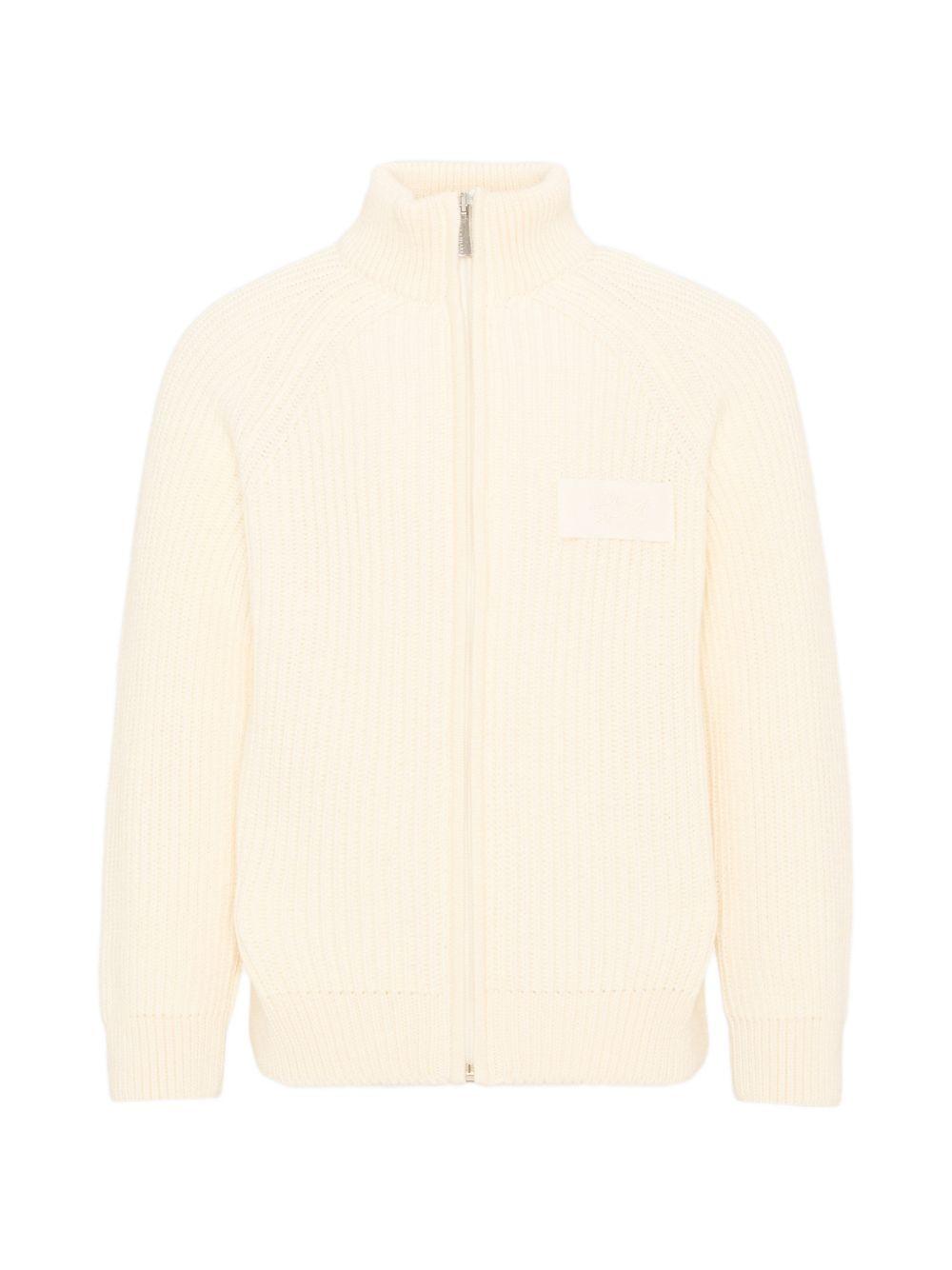 Cardigan per bambino Paul & Shark Kids beige con chiusura con zip WUW009LHE43 10057 PAUL & SHARK KIDS 