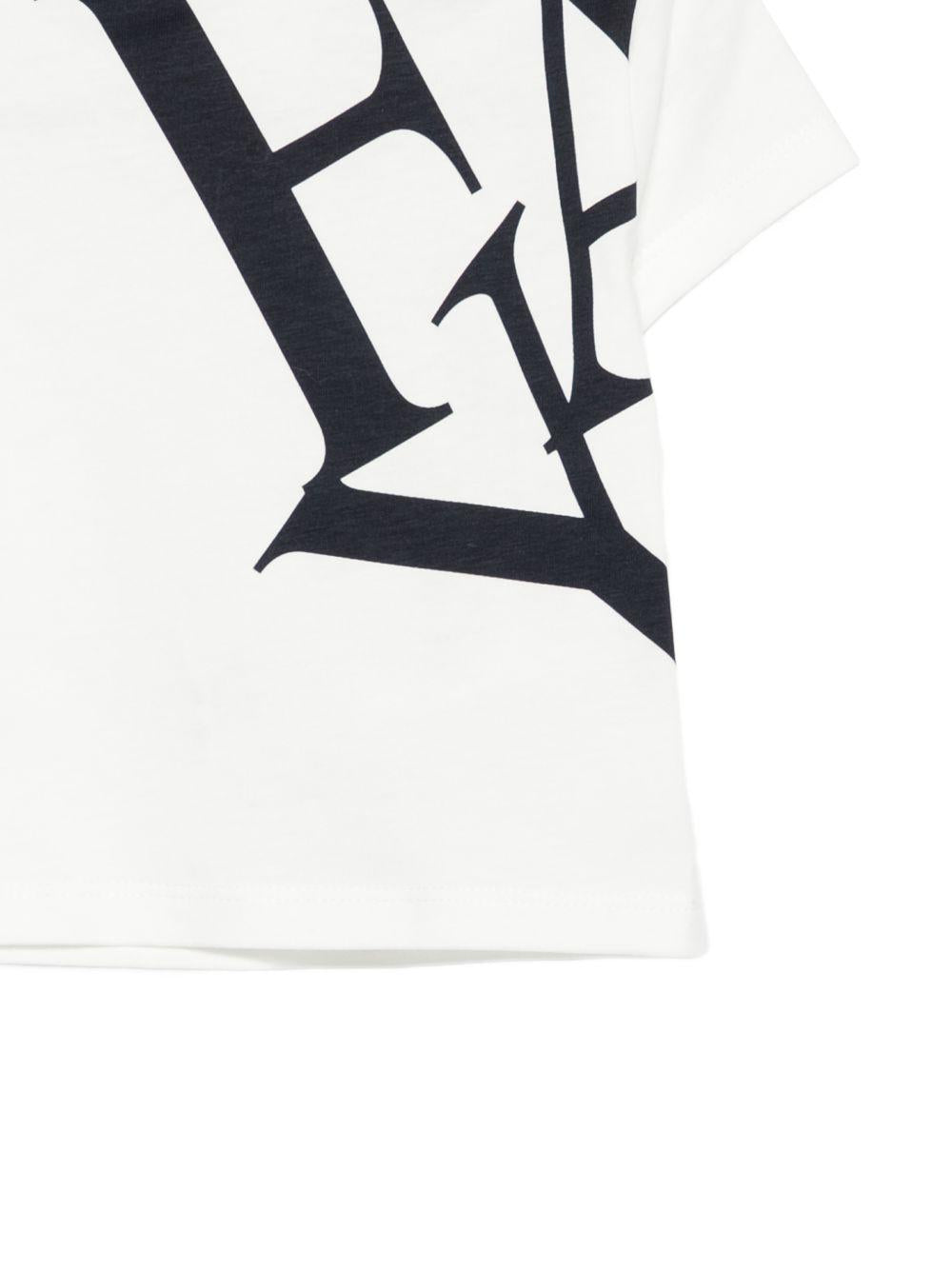 T-shirt per neonato Fay Kids bianca con stampa grafica con logo FY8501 Z3708 101BL FAY KIDS 