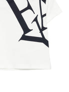 T-shirt per neonato Fay Kids bianca con stampa grafica con logo FY8501 Z3708 101BL FAY KIDS 