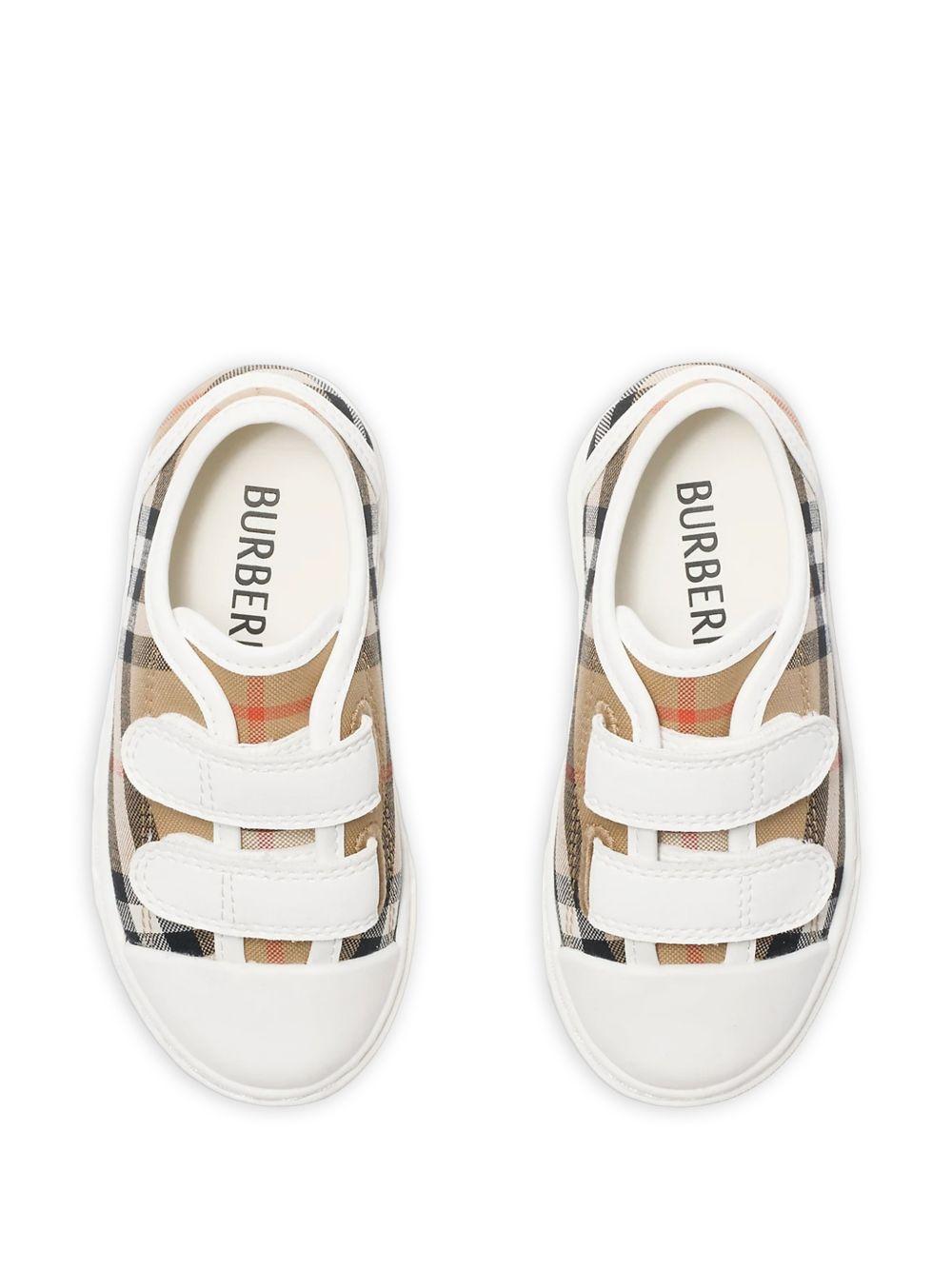 Sneakers per bambini Burberry Kids beige con motivo Vintage Check 8117797 B9368 BURBERRY KIDS 