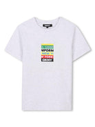 T-shirt per bambino Dkny Kids grigio con stampa con slogan D62302 A10 DKNY 