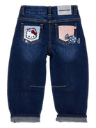 Jeans per bambina Monnalisa x Hello Kitty in denim con applicazione 19G400 7015 0055 MONNALISA 