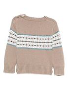 Maglione per neonato Mariella Ferrari beige con decorazione ricamata MGF6 150 MARIELLA FERRARI 