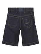 Shorts per bambino Lanvin Enfant blu con dettaglio logo N30380 Z28 LANVIN KIDS 