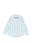 Camicia per bambina MC2 Saint Barth Kids azzurra con motivo a righe BRIG003 01419L MC2 ST. BARTH KIDS 