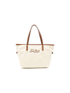 Borsa tote Lou MC2 Saint Barth beige con logo ricamato CB0002 01818L MC2 ST. BARTH KIDS 