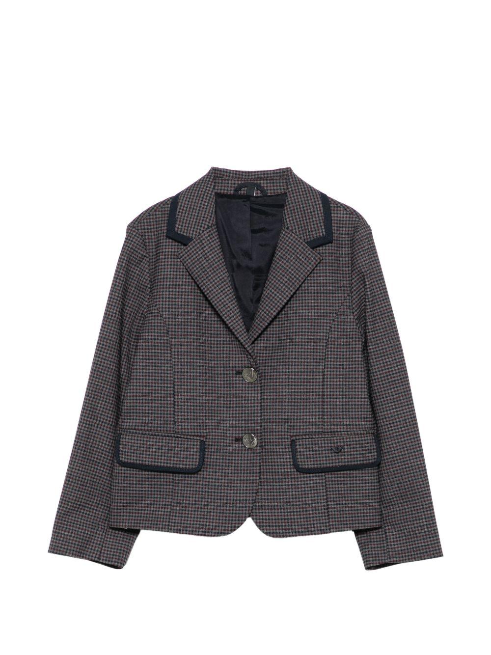 Giacca per bambina Emporio Armani Kids multicolore con motivo pied de poule EG000948 AF26957 F8045 EMPORIO ARMANI KIDS 