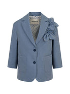 Blazer per bambina Simonetta blu con applicazione floreale SY2A34 G0212 645 SIMONETTA KIDS 