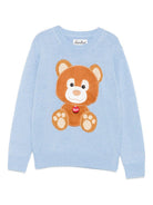 Maglione per bambini MC2 Saint Barth Kids x Trudi azzurro con ricamo Orsetto sul davanti PRC0001 01983I MC2 ST. BARTH KIDS 
