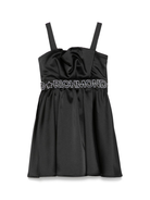 Abito per bambina John Richmond Junior nero con banda con logo e dettaglio con ruches RGP25112VE BLACK JOHN RICHMOND KIDS 