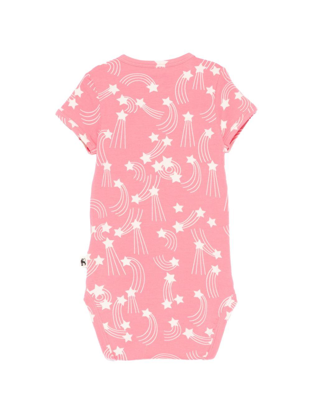Tutina per neonata Mini Rodini rosa con stampa stelle all-over 26240105 PINK MINI RODINI KIDS 