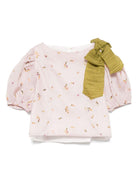 Top per bambina La Stupenderia rosa con ricamo a fiori TJTP94 I02 LA STUPENDERIA KIDS 
