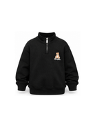 Felpa per bambino Moschino Kids nera con mezza zip HUF0A0LCA94 60100 MOSCHINO KIDS 