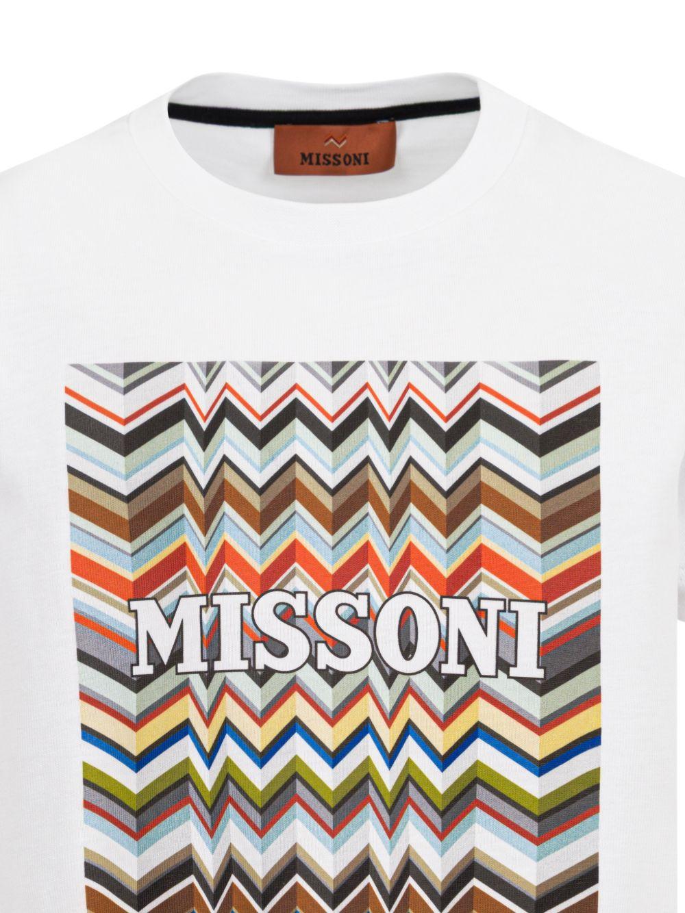T-shirt per bambino Missoni Kids bianca con stampa grafica zigzag MY8P91 Z3672 100MC MISSONI KIDS 