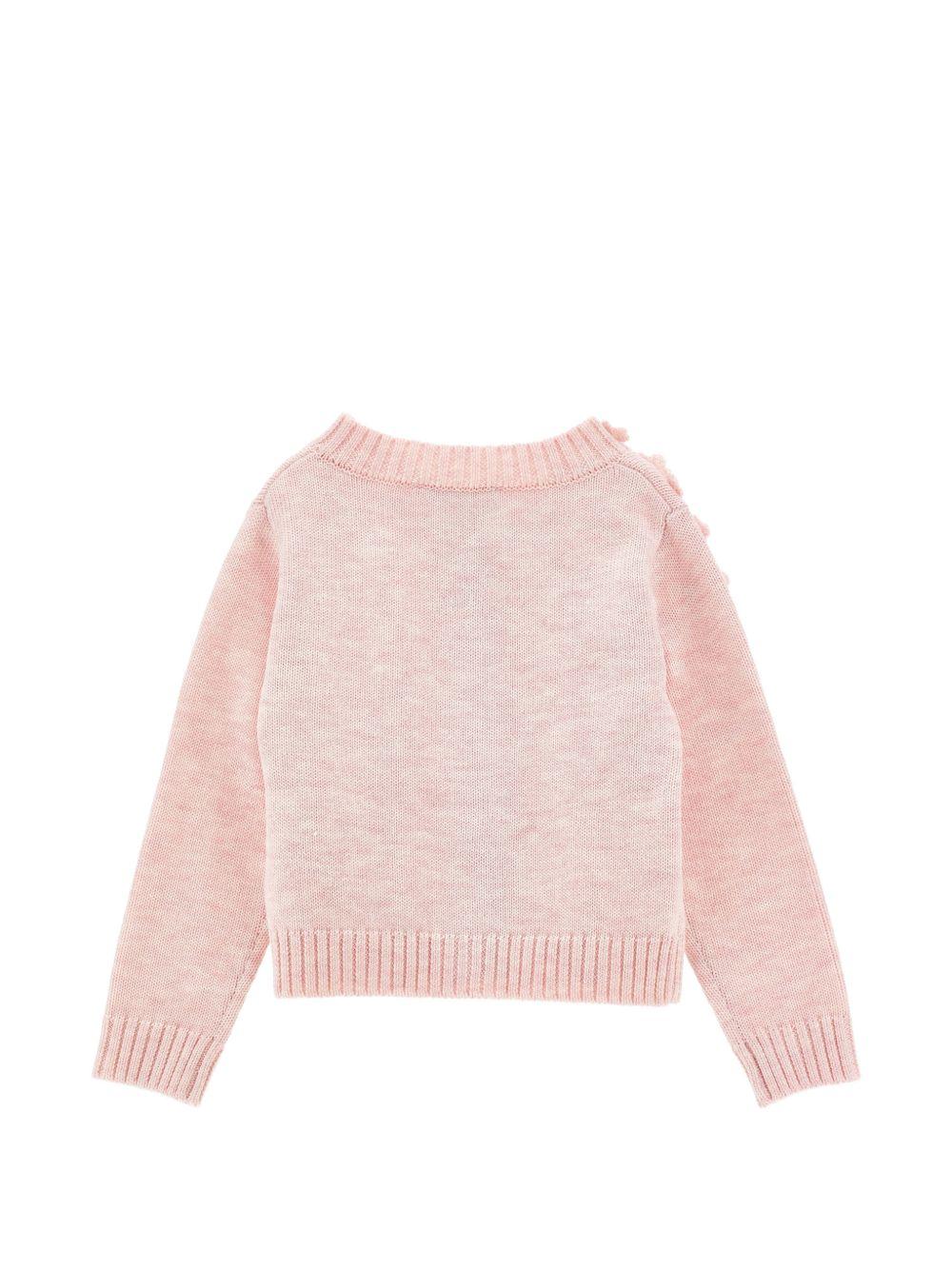 Cardigan per bambina Monnalisa Kids rosacon fiori ricamati all'uncinetto 17H802 8062 0091 MONNALISA KIDS 