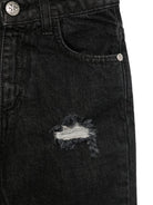Jeans dritti con effetto vissuto per bambino John Richmond Junior nero con passanti RBP25181JE DENIM BLACK JOHN RICHMOND KIDS 