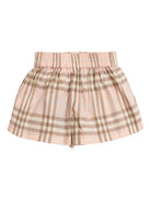 Shorts per neonata Burberry Kids rosa con motivo a quadri 8121226 C4170 BURBERRY KIDS 