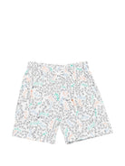 Shorts per bambino MSGM Kids bianchi con stampa logo all-over S6MSJBBE234 001 MSGM KIDS 