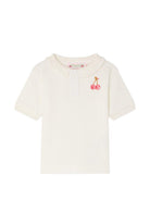 Polo per neonata Bonpoint bianco latte ricamata con ciliegie S06XTSK00003 102 BONPOINT 