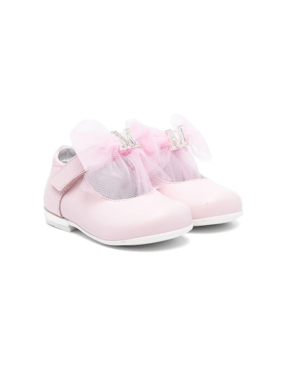 Ballerine per bambina Monnalisa rosa con placca con logo 83E006 5721 0090 MONNALISA 