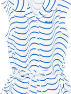 Tuta intera per bambina MSGM Kids bianca con motivo a onde blu S6MSJGJS278 130 MSGM KIDS 