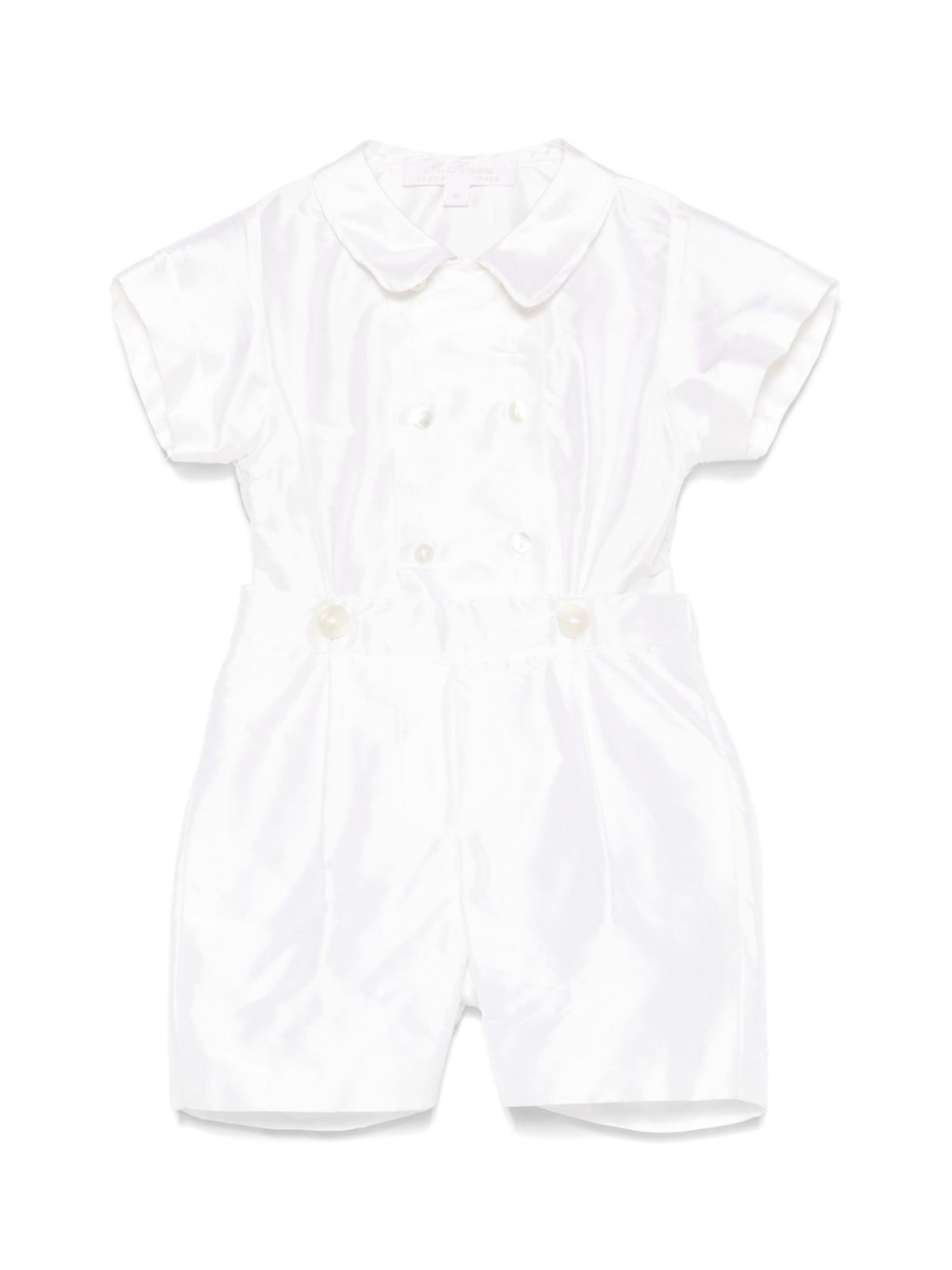 Set camicia e shorts per neonati Mariella Ferrari bianco in seta PLP14 515 515 MARIELLA FERRARI 