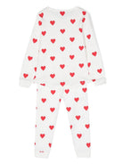 Pigiama per bambina Petit Bateau bianco con motivo a cuori 59401 04 PETIT BATEAU KIDS 