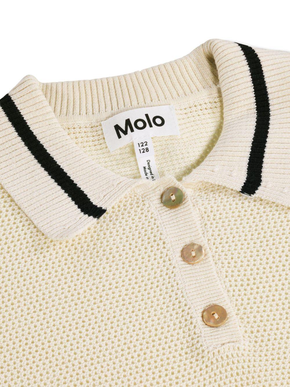 Polo Gwinn per bambina Molo beige con decorazione a righe 2S26K205 8894 MOLO KIDS 