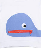 Felpa per neonato Stella McCartney Kids bianca con stampa balene TY4560 Z3409 100 STELLA McCARTNEY KIDS 