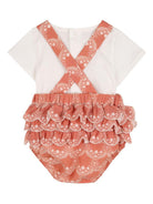 Body per neonata Chloé Kids arancione e bianco a fiori con ruches C20934 45U CHLOE' KIDS 