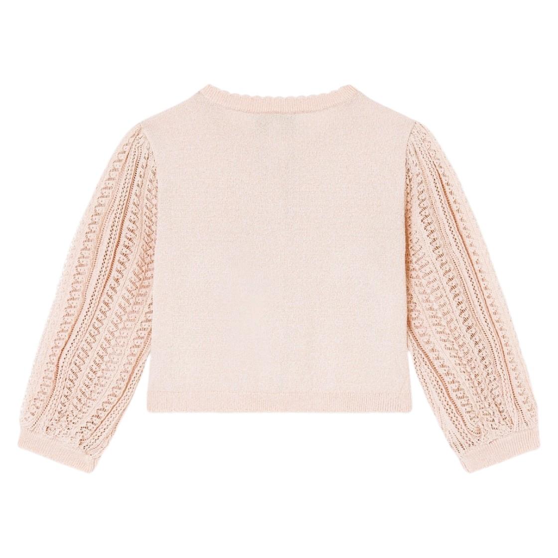 Cardigan per neonata Emporio Armani Kids rosa con trama lavorata a maglia EG000780 AF22791 U4013 EMPORIO ARMANI KIDS 