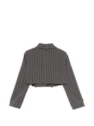 Giacca per bambina John Richmond Junior grigia con design gessato RGP26036GC GREY PINSTRIPE JOHN RICHMOND KIDS 